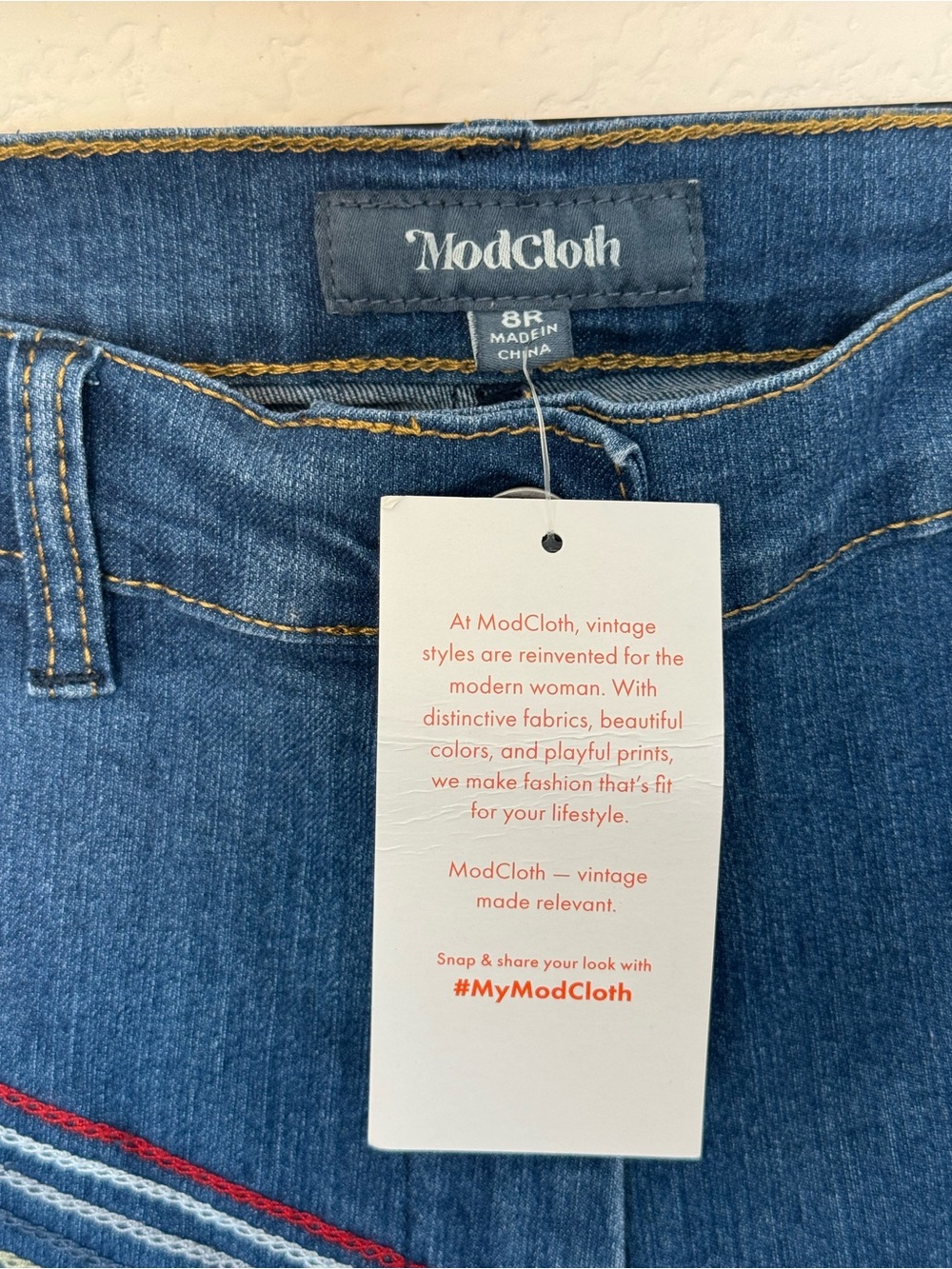 NWT Modcloth Rainbow Flare Jeans Size US 8 Vintage - Picture 6 of 10